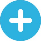 A white first aid cross on a blue circle.