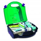An open first aid kit for use on children.